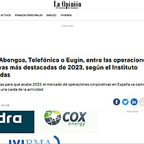 ITP Aero, Abengoa, Telefnica o Eugin, entre las operaciones corporativas ms destacadas de 2023, segn el Instituto Coordenadas